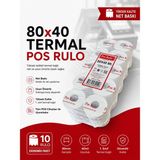 Toscana 80X40 Termal Rulo 1 Paket 10 Adet Tse Belgeli Yazarkasa Pos Rulosu - BEYAZ