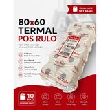 Toscana 80X60 Termal Rulo 1 Paket 10 Adet Tse Belgeli Yazarkasa Pos Rulosu - BEYAZ
