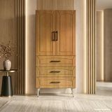 Toscana Çok Amaçlı Dolap 60 Cm 2 Kapak 3 Çekmece Açık İtalyan Ceviz - Çok Amaçlı Banyo Dolabı