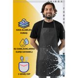 TOSHE Mutfak Önlüğü Suya Dayanıklı Mutfak önlük Şef Önlüğü 2 Geniş Cepli Barista Önlüğü Önlük Füme