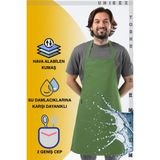 Toshe Mutfak Önlüğü Suya Dayanıklı Mutfak Önlük Şef Önlüğü 2 Geniş Cepli Barista Önlüğü Önlük S - 60 x 80 cm - Haki