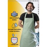 Toshe Mutfak Önlüğü Suya Dayanıklı Mutfak Önlük Şef Önlüğü 2 Geniş Cepli Barista Önlüğü Önlük Yeşil - Standart