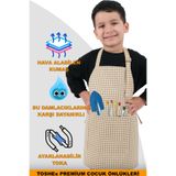 TOSHEX Çocuk Mutfak Önlüğü, Suya Dayanıklı Etkinlik Önlük 3-5 yaş Aktivite Önlük Kahverengi Ve Beyaz