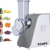 Toshi 5 Başlıklı Elektrikli Çok Fonksiyonlu Sebze ve Meyve Doğrayıcı Rende - Rondo -Gri