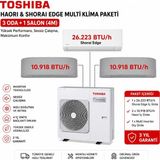 Toshiba Haori & Shorai Multi Split Klima 4m 2+1 Set (10K+10K+26K Btu) - İNTER 10,10,24 - Var