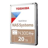 Toshiba N300 Pro 20Tb Büyük Ölçekli İş Nas (24 Bölmeye Kadar) 3,5 İnç Dahili Sabit Sürücü - 300 Tb/Yıl'a Kadar İş Yükü Oranı Cmr Sata 6 Gb/S 7200 Rpm 512 Mb Önbellek - Hdwg62axzstb