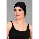 Tosima Likra Kumaş Bone Deluxe Yüzücü Havuz ve Deniz Bonesi Bez Bone - Standart - Siyah