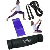 Tosima Yoga Seti Egzersiz Minderi Direnç Lastiği ve Yoga İpi ile Taşınabilir Set - Siyah
