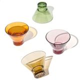 TOSSWARE REZERVE 8 oz Stemless Martini - Renk Serisi 4'lü Set, Üstün Kalite, Tritan Bulaşık Makinesinde Yıkanabilir ve Isıya Dayanıklı Kırılmaz Plastik Kokteyl Bardakları, Şeffaf