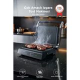 Tost Makinesi 2000W Dijital Ekranlı Çıkarılabilir Plakalı Izgara Makinesi Tg Pro500 Siyah