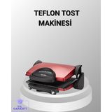 Tost Makinesi Kırmızı Döküm Plaka 6+ Dilim Çok Kapasiteli Izgara