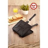 Tostmatik Döküm Ocak Üstü El Tost Makinesi 26x20 Cm Maxi Boy Yapışmaz Granit Tost Tavası