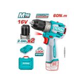 TOTAL 16V Lı-on Akülü Vidalama Kömürsüz Çift Akü 60NM, TDLI16682
