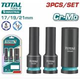 Total 3 Parça 1/2 6 Köşe Darbeli Derin Lokma Takımı Thkısd12042l