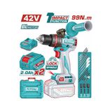 Total 42V Akülü Darbeli Matkap Kömürsüz Motor Li-İon Çift Akü Tıdlı429982e