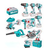 Total 9 Lu Avantaj Set Darbeli Matkap - Somun Sıkma - Çalışma Işığı - Taşlama - Kırıcı Delici - Sıcak Hava Tabancası - Üfleme - Daire Testere - Zımpara - Taşıma Çantası Toslı250381e