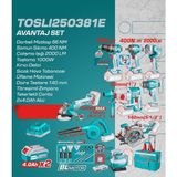 Total 9 Parça Akülü El Aleti Seti TOSLI250381E 20 Volt 1250 Watt Darbeli Matkap ve Taşıma Çantası