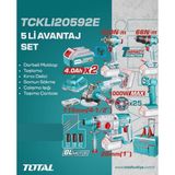 Total Avantaj 5 Li Set - Darbeli Matkap, Taşlama, Kırıcı Delici - Tcklı20592e