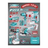TOTAL AVANTAJLI 3'LÜ AKÜLÜ SET - Darbeli Matkap, Kırıcı Delici, Taşlama 20V 4A, TOTAL TOSLI241198E TLY