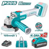 Total Avuç Taşlama Akülü 115 mm Lı-Ion 20V 5,0 Ah
