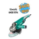 Total Elektrikli Büyük Avuç Taşlama Spiral Makinesi 2400 W 6400 Rpm Kömürlü M14 Mil 230 Mm Disk Çapı