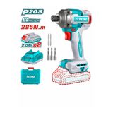 TOTAL Li-on Akülü Darbeli Vidalama Kömürsüz Motor 20V 2.0Ah, TIRLI2028