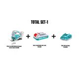 Total Li-on Akülü Kömürsüz Dekupaj Testere TJSLI1008 + Lı-Ion Batarya 20V 2 Ah TFBLI2001 + Akü Şarj Cihazı TFCLI2001E Total Set-1