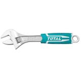 Total - Merkezi tekerlekli ayarlanabilir anahtar | Uzunluk 150 mm | 0 ila 24 mm açıklık | Somunları ve altıgen başlı vidaları gevşetme ve monte etmek için alet | Vanadyum krom