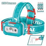 TOTAL - Ön el feneri | 200 lümen LED ışıklı | IPX4 su geçirmez koruma, 3 adet AAA pil dahildir, maksimum mesafe 91 m | Mavi