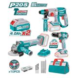 Total P20S 240202 3'lü Set Akülü Taşlama + Akülü Vidalama + Akülü Kırıcı