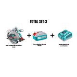 Total Set-3 (Total Lı-Ion Akülü Daire Testere TSLI1851+LI-ION Batarya 20V 4.0 Ah TFBLI2002+HIZLI Şarj Aleti 20V 4.0 Ah TFCLI20411E)