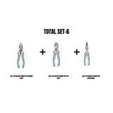 Total Set-6 (180mm Pro Kombine Pense+180mm Pro Yan Keski+200mm Pro Kargaburnu) Mavi