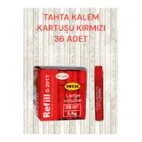 TOTAL Tahta Kalem Kartuşu Kırmızı, 36 Adet, 3.5g