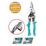 TOTAL Tenekeci Metal Alüminyum İnce Metal Sac Kesme Makası İzole Saplı Karton Deri Bakır Kesim 25 cm