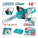 Total Tgslı 401682 40 V 8 A Akülü Zincirli Testere Hızar Ağaç Kesme Makinesi Çift Akülü