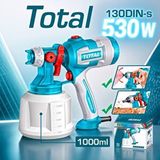 Total Tt4506e Elektrikli Boya Tabancası 530w 1000ml Güçlü Motor Ve Yüksek Kapasite Turkuaz