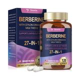 Totaria Berberine Supplement With Ceylon Cinnamon, Milk Thistle - Pure Berberine 6000MG - Berberine 120 Caps
