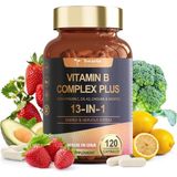 Totaria Healt B Complex Plus With Vitamin B1 B2 B3- B4 B5 B6 B7 Biotin B8 - Inositol B9 Folate B12 C D3 K2 - Energy Nerve Immune Skin Support 120 Vegan Capsul - Aromasız