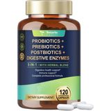Totaria Probiotic Prebiotic Postbiotic 120 Capsul 60 Billion Cfu 24 Strains W/digestive Enzymes, Prebiotic Fiber, Slippery Elm, Daily Complete Immune, Gut Health. - Aromasız