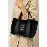 Tote Bag The Totebag Kadın Peluş Omuz ve El Çantası – Sıcak Dokulu Şık Tasarım - --Siyah
