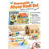 Totteriq Ahşap Boyama Kedi Evi 3006
