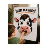 TOTTERİQ İnek Maskesi Eğlenceli Besleme Oyunu Ahşap Çocuk ve Ebeveyn Etkileşim Oyunu hayvan maskesi montessori eğitim