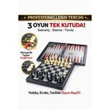TOTTERİQ Manyetik satranç dama ve Tavla 3 oyun tek kutuda profesyonellerin tercihi