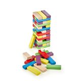 TOTTERİQ Tower Renkli Jenga Büyük Boy Doğal Ahşap Denge Oyunu Kule Oyunu Tower 54 Adet