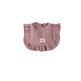 Totzee Lila Müslin Fırfırlı Unisex Bebek Mama Önlüğü