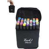 Touch 36 Adet Çift Taraflı Marker Kalem Double 6 mm ve 1 mm Uç Renkli Kırtasiye Ürünü - Çok Renkli