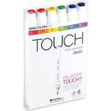 Touch 6'lı Set Ana Renkler Twin Brush Marker Kalem