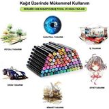 Touch Çift Taraflı Uçlu Markör Keçeli Kalem Seti 24'lü Çantalı Marker Set