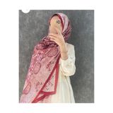 Touch Etnik Desen Hint İpeği Şal, 90x190 cm, Bordo, Kadın