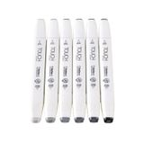 Touch Fırça Marker Gri Renkler 6'lı Set